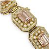 Image 3 : 52.65 ctw Morganite & Diamond Victorian Bracelet 14K Yellow Gold - REF-1818R4K