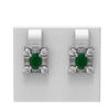 Image 1 : 3.83 ctw Emerald & Diamond Earrings 18K White Gold - REF-178A2N