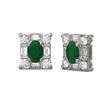 Image 2 : 3.83 ctw Emerald & Diamond Earrings 18K White Gold - REF-178A2N