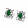 Image 3 : 3.83 ctw Emerald & Diamond Earrings 18K White Gold - REF-178A2N