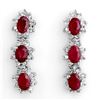 Image 1 : 5.63 ctw Ruby & Diamond Earrings 14k White Gold - REF-141H8R