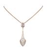Image 1 : 4.37 ctw Morganite & Diamond Necklace 18K Rose Gold - REF-360A2N