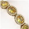 Image 3 : 20.36 ctw Fancy Citrine & Diamond Micro Pave Halo Bracelet 10k Yellow Gold - REF-290Y9X