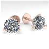 Image 1 : 2.0 ctw Certified VS/SI Diamond Stud Earrings Martini 14k Rose Gold - REF-454M3G