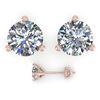 Image 2 : 2.0 ctw Certified VS/SI Diamond Stud Earrings Martini 14k Rose Gold - REF-454M3G