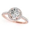 Image 2 : 0.9 ctw Certified VS/SI Diamond Halo Ring 18k Rose Gold - REF-99H3R