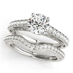 1.36 ctw Certified VS/SI Diamond 2pc Wedding Set 14k White Gold - REF-161K2Y