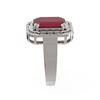 Image 2 : 6.6 ctw Ruby & Diamond Ring 18K White Gold - REF-263F6M