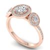 Image 2 : 1.25 ctw VS/SI Diamond Art Deco 3 Stone Micro Ring 14k Rose Gold - REF-134M5G