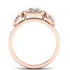 Image 3 : 1.25 ctw VS/SI Diamond Art Deco 3 Stone Micro Ring 14k Rose Gold - REF-134M5G