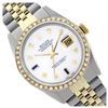 Image 1 : Rolex Men's Two Tone 14K Gold/SS, QuickSet, Diam Dial & Diam/Sapphire Bezel - REF-575X6Y