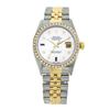 Image 2 : Rolex Men's Two Tone 14K Gold/SS, QuickSet, Diam Dial & Diam/Sapphire Bezel - REF-575X6Y