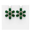 Image 1 : 35.99 ctw Emerald & Diamond Earrings 18K Rose Gold - REF-344X9A