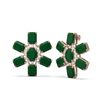 Image 2 : 35.99 ctw Emerald & Diamond Earrings 18K Rose Gold - REF-344X9A