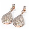 Image 3 : 11.35 ctw Diamond Earrings 18K Rose Gold - REF-870G4W