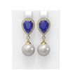 Image 1 : 8.03 ctw Sapphire & Diamond Earrings 18K Yellow Gold - REF-254H5R