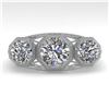 Image 1 : 2 ctw Past Present Future Diamond Ring Art Deco 18k White Gold - REF-421A8N