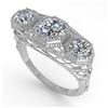 Image 2 : 2 ctw Past Present Future Diamond Ring Art Deco 18k White Gold - REF-421A8N