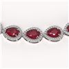 Image 3 : 45.93 ctw Ruby & Diamond Micro Pave Halo Necklace 10k White Gold - REF-674H2R
