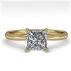 Image 1 : 1 ctw Princess Cut VS/SI Diamond Engagment Ring 14k Yellow Gold - REF-243R2K