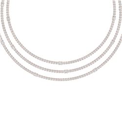 30 ctw Certified VS/SI Diamond Necklace 18K Rose Gold - REF-2220R2K