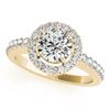 Image 1 : 1.02 ctw Certified VS/SI Diamond Halo Ring 18k Yellow Gold - REF-156M2G