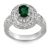 Image 1 : 1.58 ctw Emerald & Diamond Ring 14k White Gold - REF-87N3F