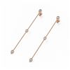 Image 1 : 1.5 ctw Pear Cut Diamond Station Earrings 18K Rose Gold - REF-229G8W