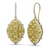 Image 2 : 11.05 ctw Canary Citrine & Diamond Earrings 18K Yellow Gold - REF-318R2K