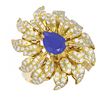 Image 3 : 3.52 ctw Sapphire & Diamond Ring 18K Yellow Gold - REF-170R5K