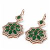Image 3 : 16.88 ctw Emerald & Diamond Earrings 18K Rose Gold - REF-365R6K