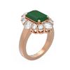 Image 1 : 8.54 ctw Emerald & Diamond Ring 18K Rose Gold - REF-409H3R