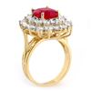 Image 2 : 8.0 ctw Ruby & Diamond Ring 14k Yellow Gold - REF-252G8W