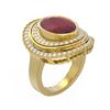 Image 1 : 8.16 ctw Ruby & Diamond Ring 18K Yellow Gold - REF-340H2R