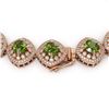 Image 3 : 72.27 ctw Tourmaline & Diamond Victorian Necklace 14K Rose Gold - REF-2169F8M