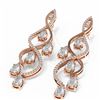 Image 3 : 5.68 ctw Diamond Earrings 18K Rose Gold - REF-839K2Y