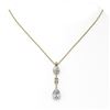 Image 2 : 2.5 ctw Pear Cut Diamond Designer Necklace 18K Yellow Gold - REF-666H2R