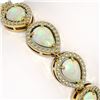 Image 3 : 13.19 ctw Opal & Diamond Micro Pave Halo Bracelet 10k Yellow Gold - REF-301X5A