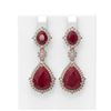 Image 1 : 29.36 ctw Ruby & Diamond Earrings 18K Rose Gold - REF-636H4R
