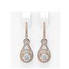 Image 1 : 3.92 ctw Diamond Earrings 18K Rose Gold - REF-635G2W