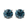 Image 1 : 1.55 ctw Certified Intense Blue Diamond Stud Earrings 10k White Gold - REF-104N3F