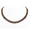 Image 1 : 63.15 ctw Garnet & Diamond Necklace 14K Yellow Gold - REF-581G8W