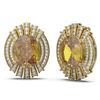 Image 2 : 13.37 ctw Canary Citrine & Diamond Earrings 18K Yellow Gold - REF-290M9G