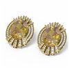 Image 3 : 13.37 ctw Canary Citrine & Diamond Earrings 18K Yellow Gold - REF-290M9G