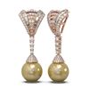 Image 2 : 3 ctw Diamond & Pearl Earrings 18K Rose Gold - REF-308G5W