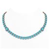 Image 1 : 28.86 ctw Turquoise & Diamond Necklace 14K Rose Gold - REF-436Y4X