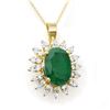 Image 2 : 6.21 ctw Emerald & Diamond Pendant 14k Yellow Gold - REF-134Y5X