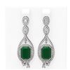 Image 1 : 15.58 ctw Emerald & Diamond Earrings 18K White Gold - REF-527M3G