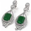 Image 3 : 15.58 ctw Emerald & Diamond Earrings 18K White Gold - REF-527M3G