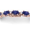 Image 3 : 26.3 ctw Tanzanite & VS/SI Diamond Eternity Bracelet 10k Rose Gold - REF-345R5K